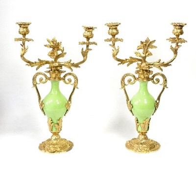 Lot 949 - A pair of French mid 19th Century green...