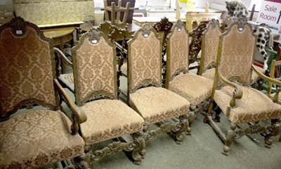 Lot 957 - A set of six 20th Century chairs and two...