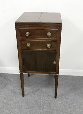 Lot 966 - A George III mahogany washstand, the folding...