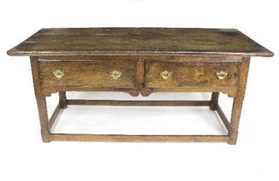 Lot 975 - An early 18th Century oak side table, the...