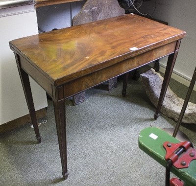 Lot 981 - A 19th Century card table on square tapering...