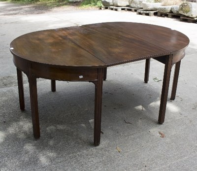 Lot 982 - A late 19th Century dining table with D-ends,...