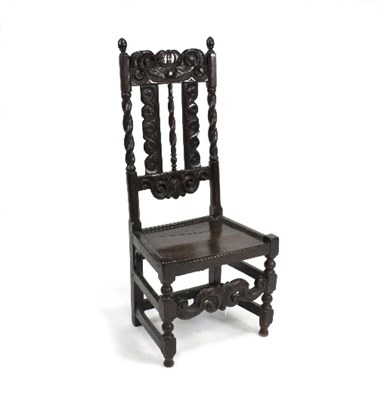 Lot 994 - A 17th Century and later chair, the carved...