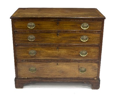 Lot 1009 - A George III mahogany chest of four long...