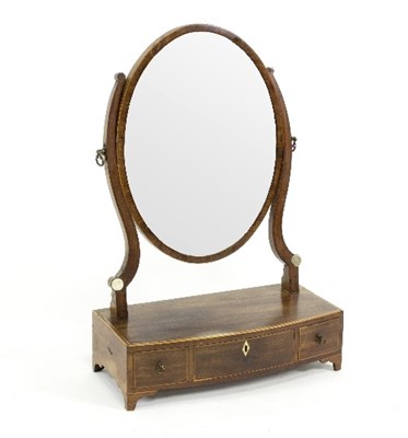 Lot 1012 - A Regency mahogany dressing table mirror, the...