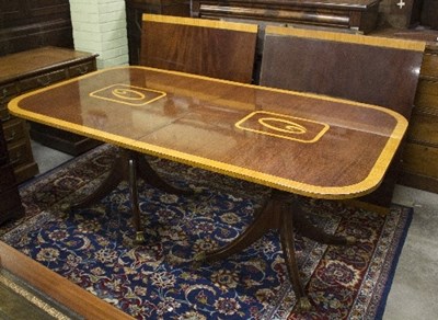 Lot 1014 - A mahogany and satinwood crossbanded quadruple...