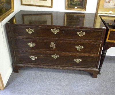 Lot 1024 - A mahogany chest of three drawers, formerly...