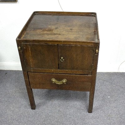 Lot 1027 - A George III mahogany commode, 53cm wide