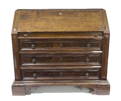 Lot 1032 - A North Italian walnut bureau, 18th Century...