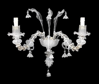 Lot 1052 - A set of eleven Venetian clear and white...