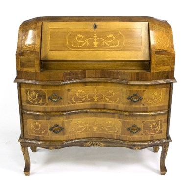 Lot 1068 - A Continental inlaid bureau of small...