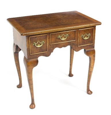 Lot 1070 - A George III style burr walnut and crossbanded...