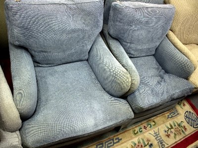 Lot 1078 - A pair of upholstered armchairs