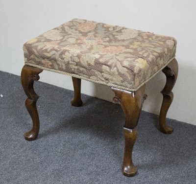 Lot 1086 - An 18th Century style stool, with needlework...