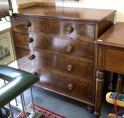 Lot 1092 - A Victorian figured mahogany chest of two...