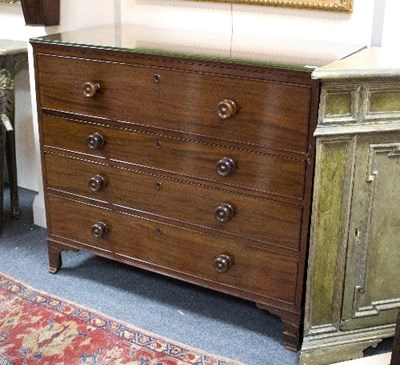 Lot 1096 - An early Victorian mahogany secretaire chest,...