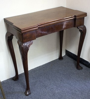 Lot 1102 - A George III mahogany card table, the top with...