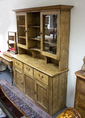 Lot 1103 - A 19th Century pine dresser, the rack above...