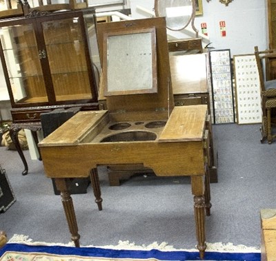 Lot 1106 - A 19th Century campaign dressing table, the...