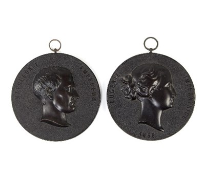 Lot 1157 - A pair of 19th Century polished composition...