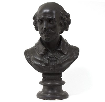 Lot 1163 - Brugiotti, a plaster bust of Shakespeare,...