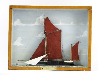 Lot 1166 - A ship diorama, the Thames & Medway spritsail...