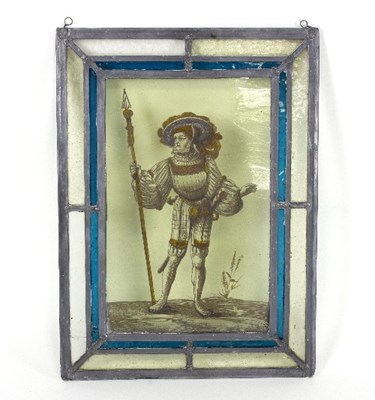 Lot 1179 - A 19th Century stained glass leaded panel...