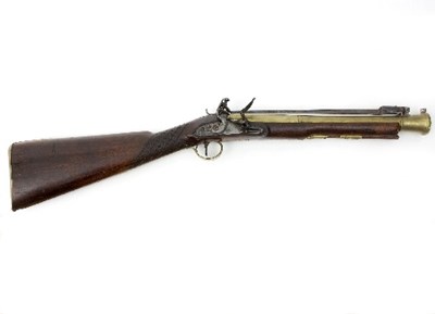 Lot 1183 - An 18th Century brass barrelled flintlock...