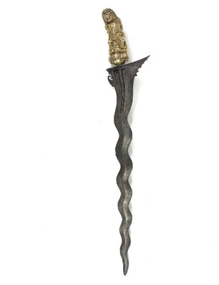 Lot 1193 - A Balinese Indonesian kris dagger with steel...