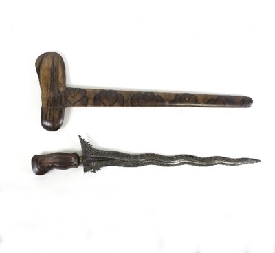 Lot 1194 - A Balinese Indonesian kris dagger with...