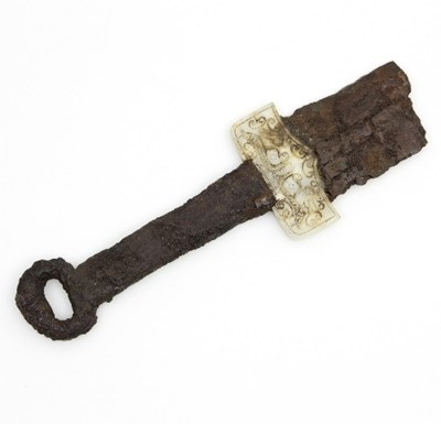 Lot 1200 - An early Chinese sword fragment with finely...