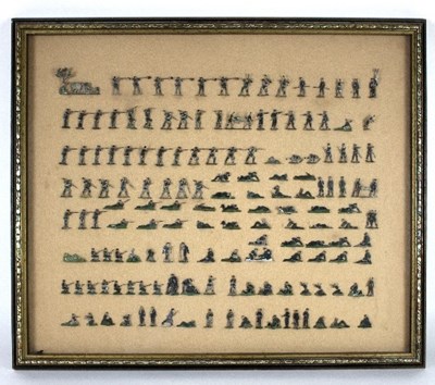 Lot 1240 - A large quantity of flat tin soldiers mounted...