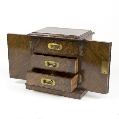 Lot 1260 - A late Victorian walnut jewellery chest, the...