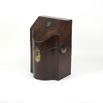 Lot 1267 - A mahogany knife box of serpentine form with...