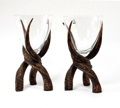 Lot 1278 - A pair of faux antler centrepieces, each...