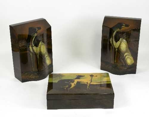 Lot 1287 - A pair of 20th Century painted boxes of...