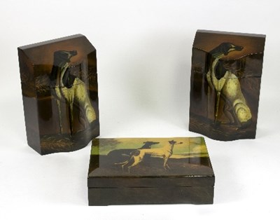 Lot 1287 - A pair of 20th Century painted boxes of...