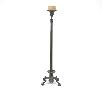 Lot 1298 - A Regency bronze table light, the tapered...