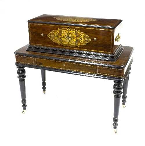 Lot 1309 - A fine 19th Century rosewood musical box with...