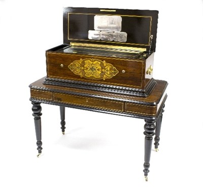 Lot 1309 - A fine 19th Century rosewood musical box with...