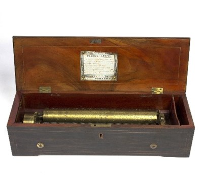 Lot 1311 - A mid 19th Century key wind musical box by...