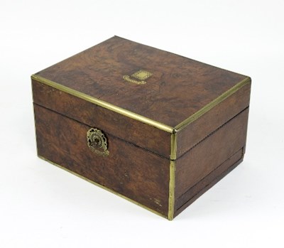 Lot 1313 - A mid 19th Century burr walnut dressing case,...