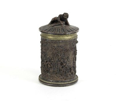 Lot 1321 - An Austrian tobacco jar and cover with figural...