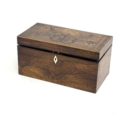 Lot 1323 - A 19th Century rosewood tea caddy, the floral...