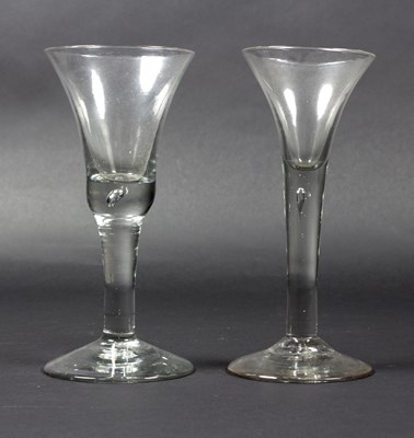 Lot 37 - Two English wine glasses circa 1740, with...