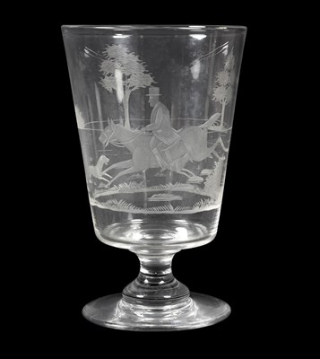 Lot 40 - An English engraved glass vase circa 1900, the...