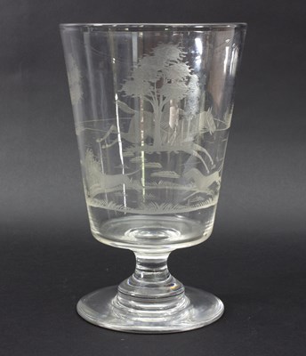 Lot 40 - An English engraved glass vase circa 1900, the...