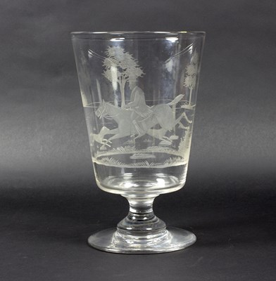 Lot 40 - An English engraved glass vase circa 1900, the...