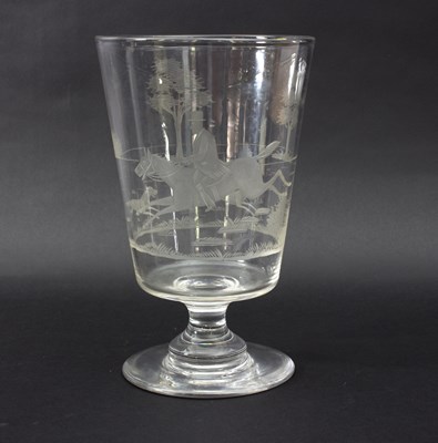 Lot 40 - An English engraved glass vase circa 1900, the...