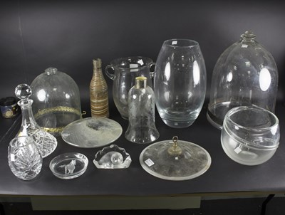 Lot 55 - A quantity of glassware including light shades,...